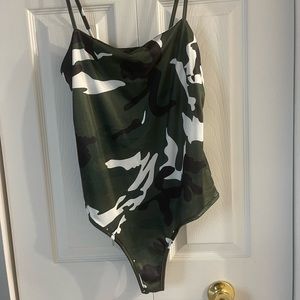 Bodysuit L Size large Camo army color bodysuit no tags